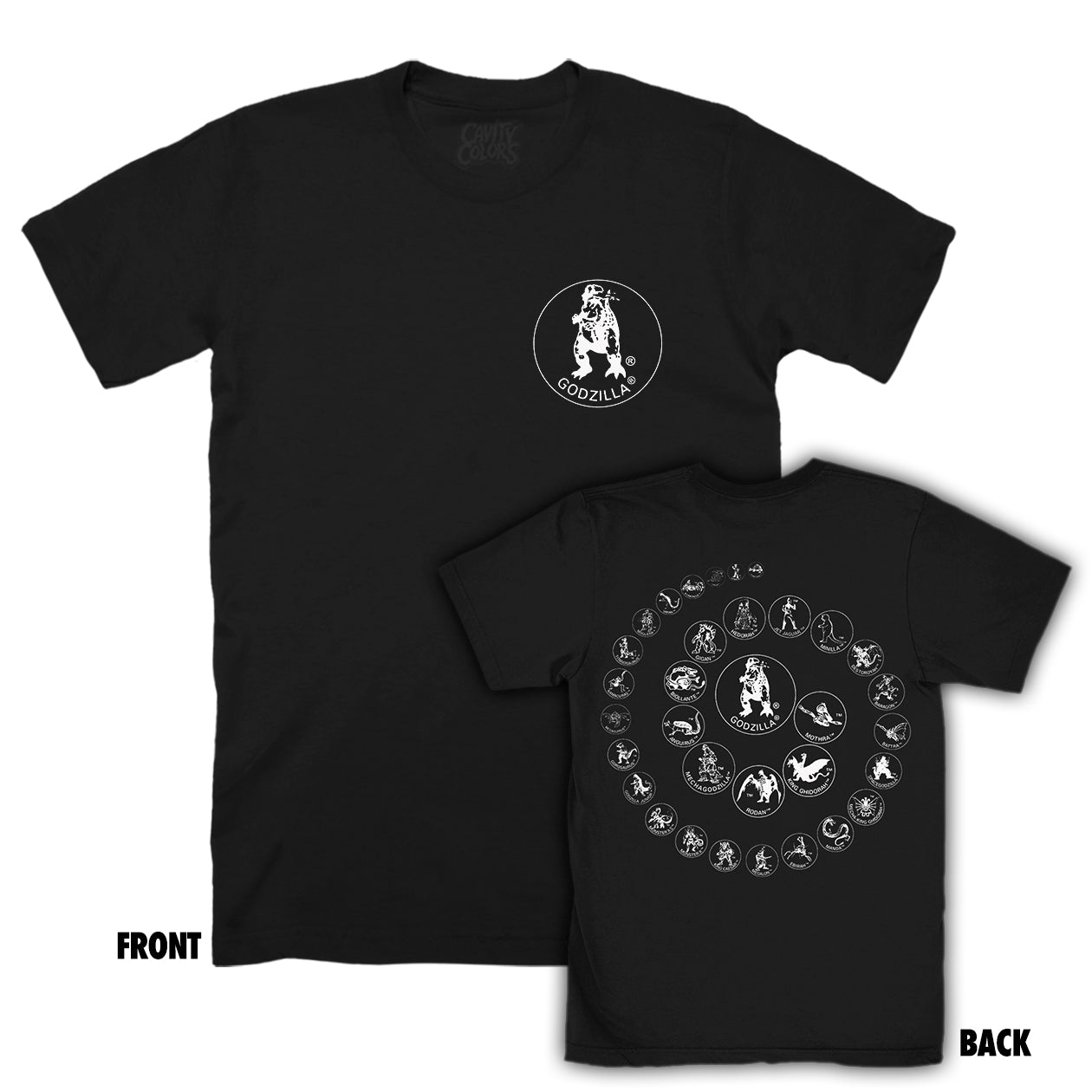 KAIJU ICONS - T-SHIRT (BLACK VARIANT) - clothing by TeeHivey.com (Image 1)