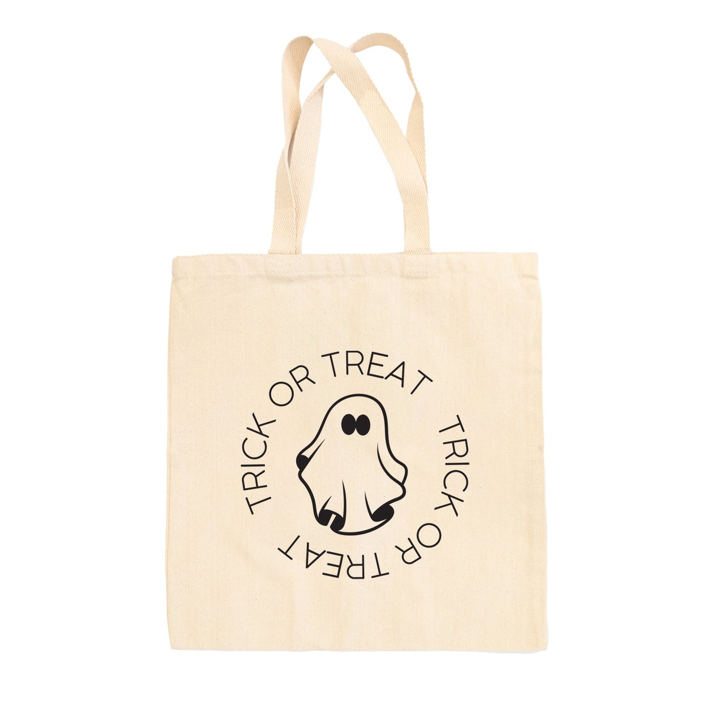 Trick Or Treat Circle Ghost Tote Bag - clothing by TeeHivey.com (Image 2)