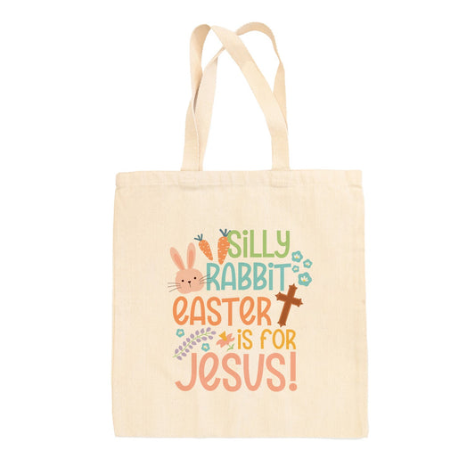 Silly Rabbit Easter Is For Jesus Tote Bag - clothing by TeeHivey.com (Image 1)