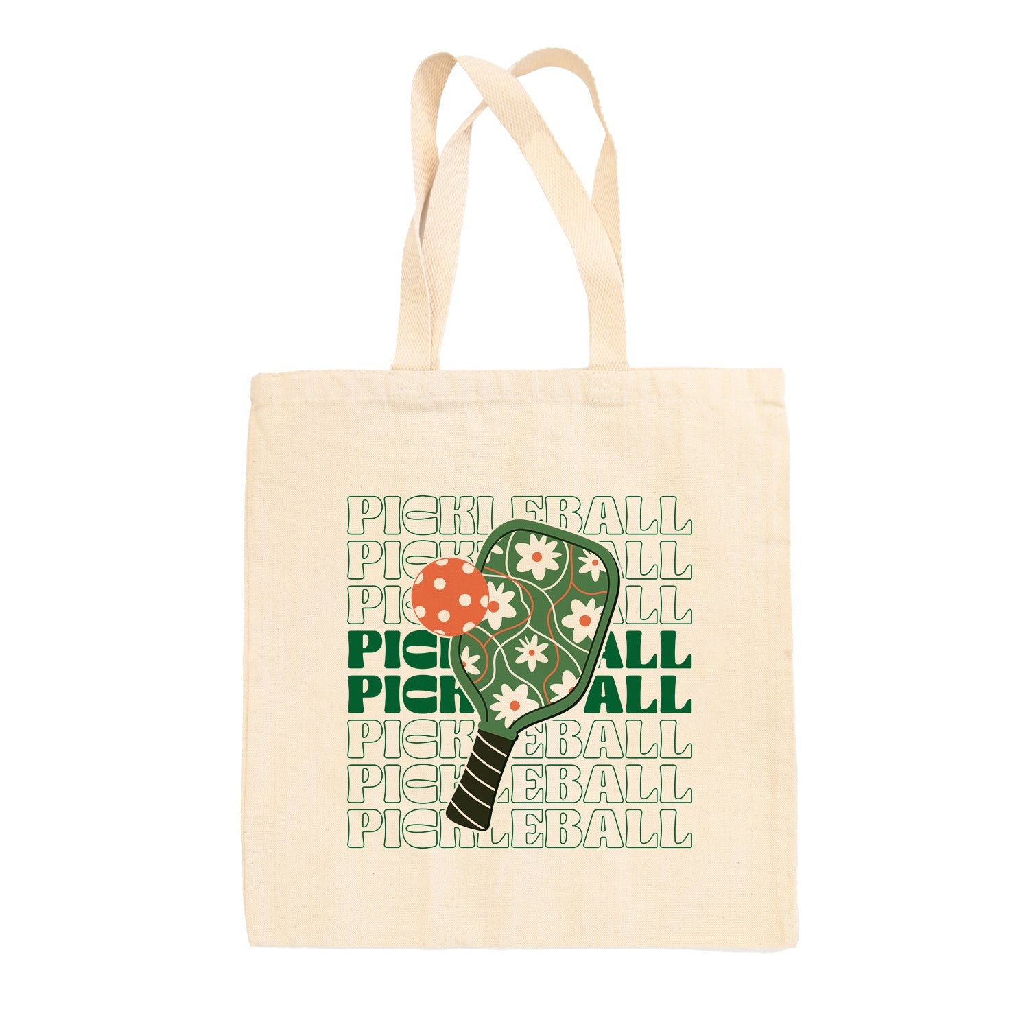 Pickleball Floral Repeated Tote Bag - clothing by TeeHivey.com (Image 1)