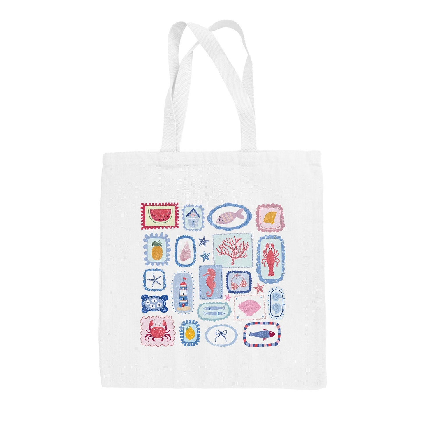 Summer Postage Stamp Doodles Tote Bag