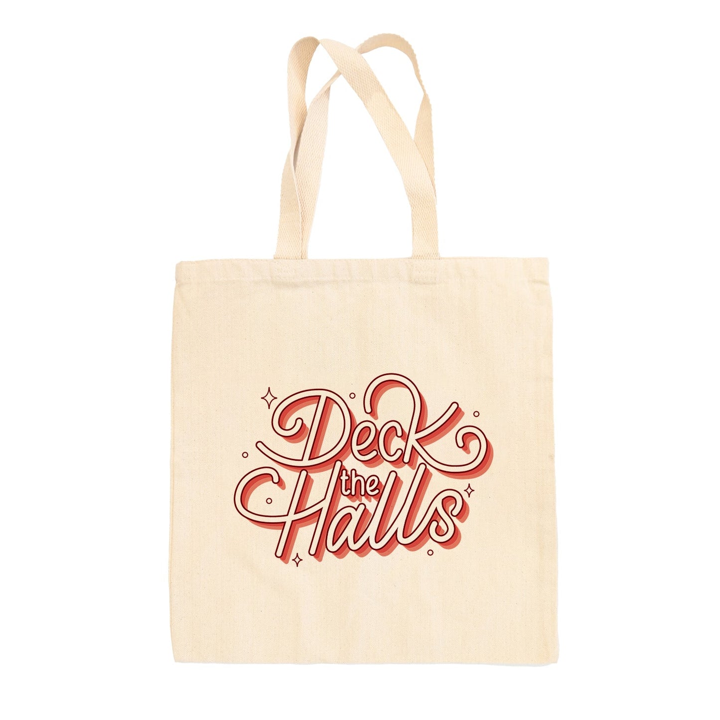 Deck The Hall Sparkle Script Tote Bag - clothing by TeeHivey.com (Image 2)