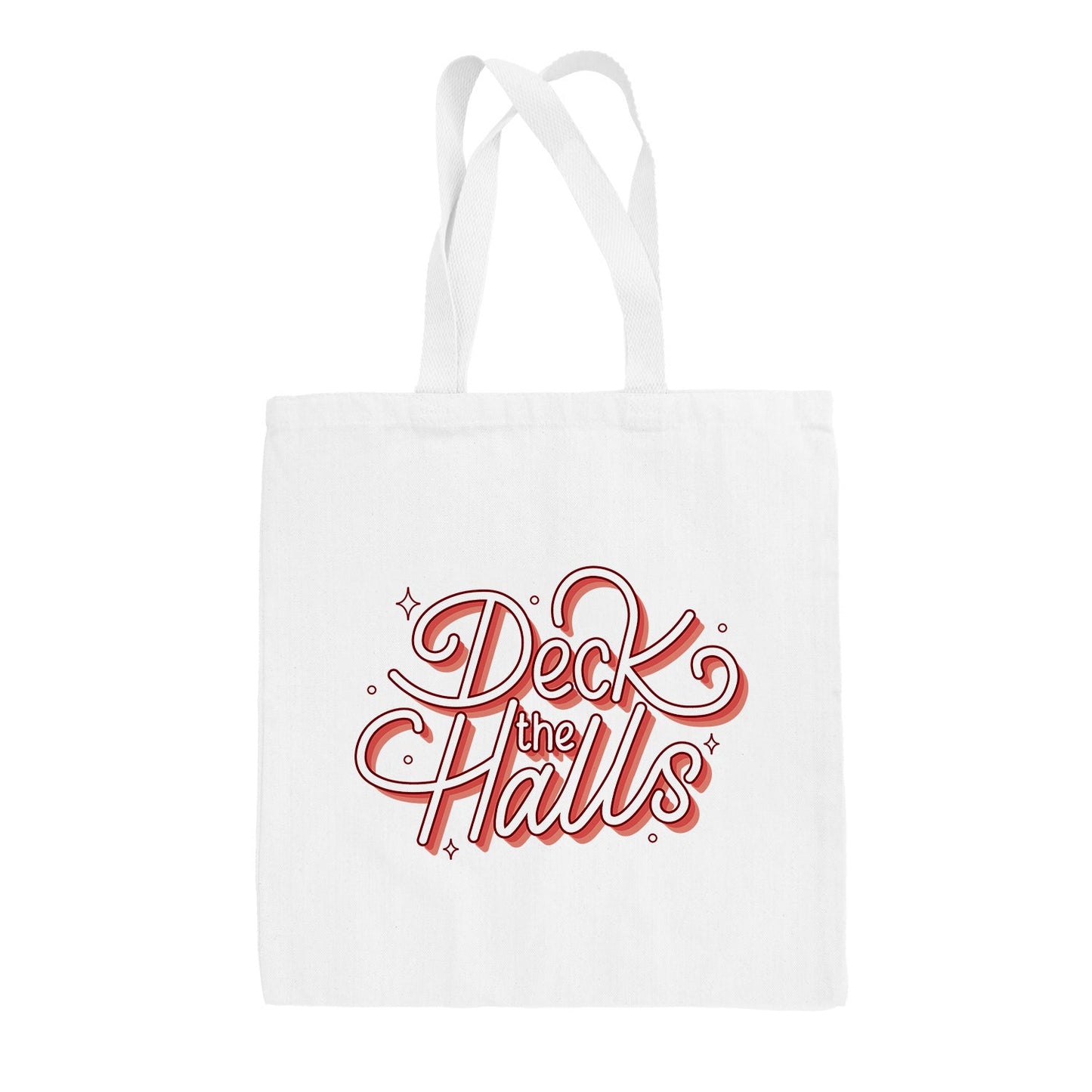 Deck The Hall Sparkle Script Tote Bag - clothing by TeeHivey.com (Image 1)