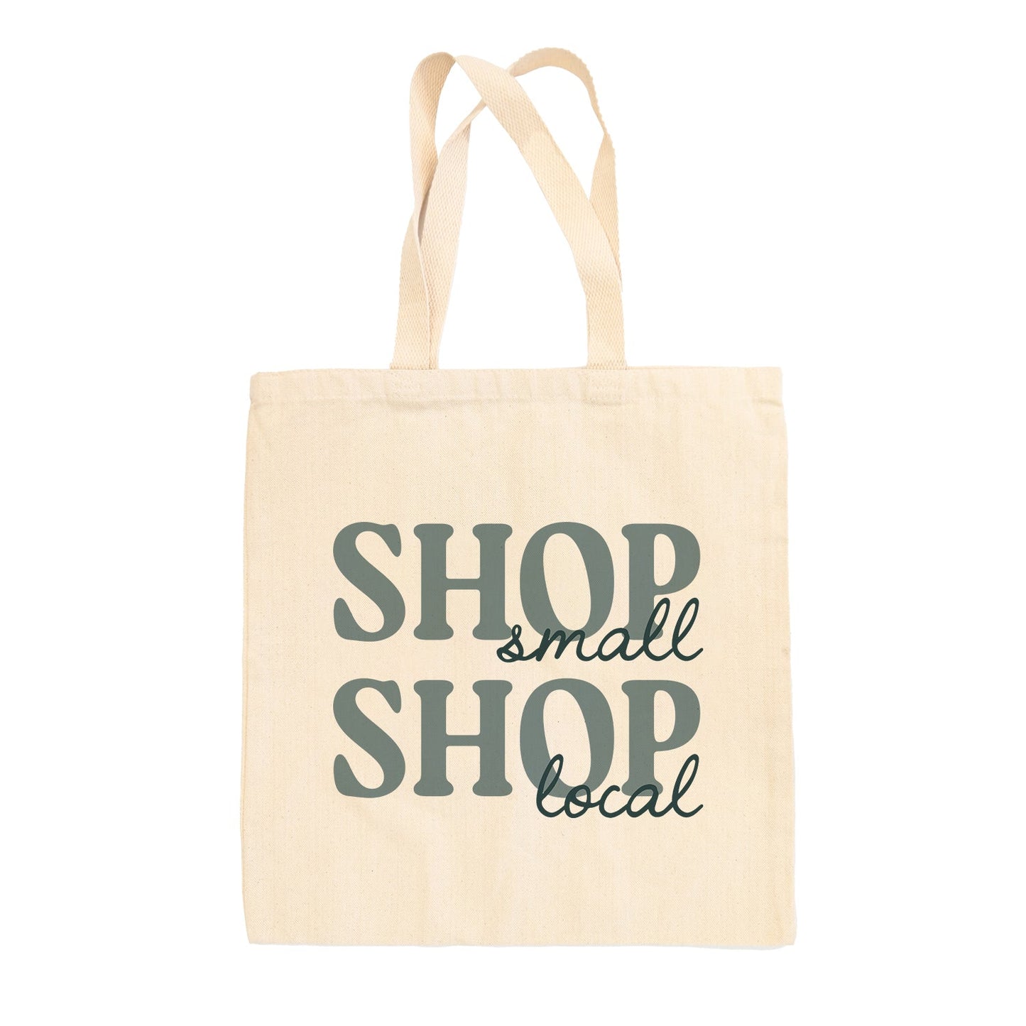 Shop Small Shop Local Blue Tote Bag - clothing by TeeHivey.com (Image 2)