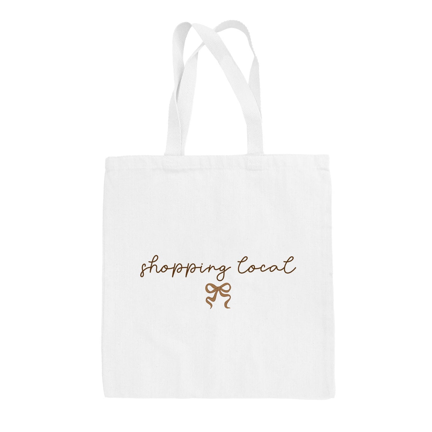 Shopping Local Script + Bow Tote Bag - clothing by TeeHivey.com (Image 2)