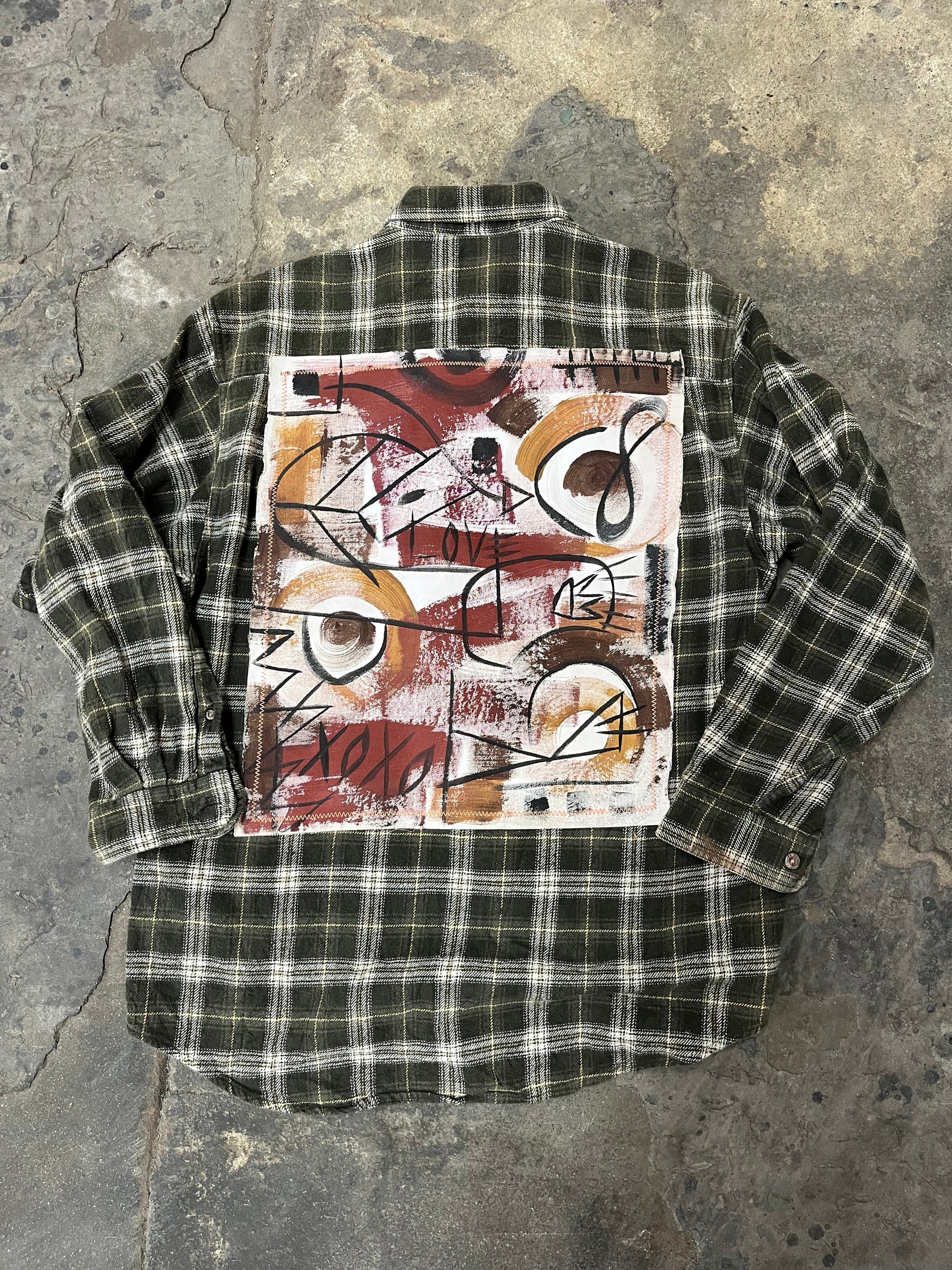 Artisan Hand-Painted Abstract Harmony Plaid Shirt - clothing by TeeHivey.com (Image 5)