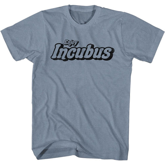Incubus - Enjoy Inubus Logo - American Classics - Heather Blue Adult Short Sleeve T-Shirt