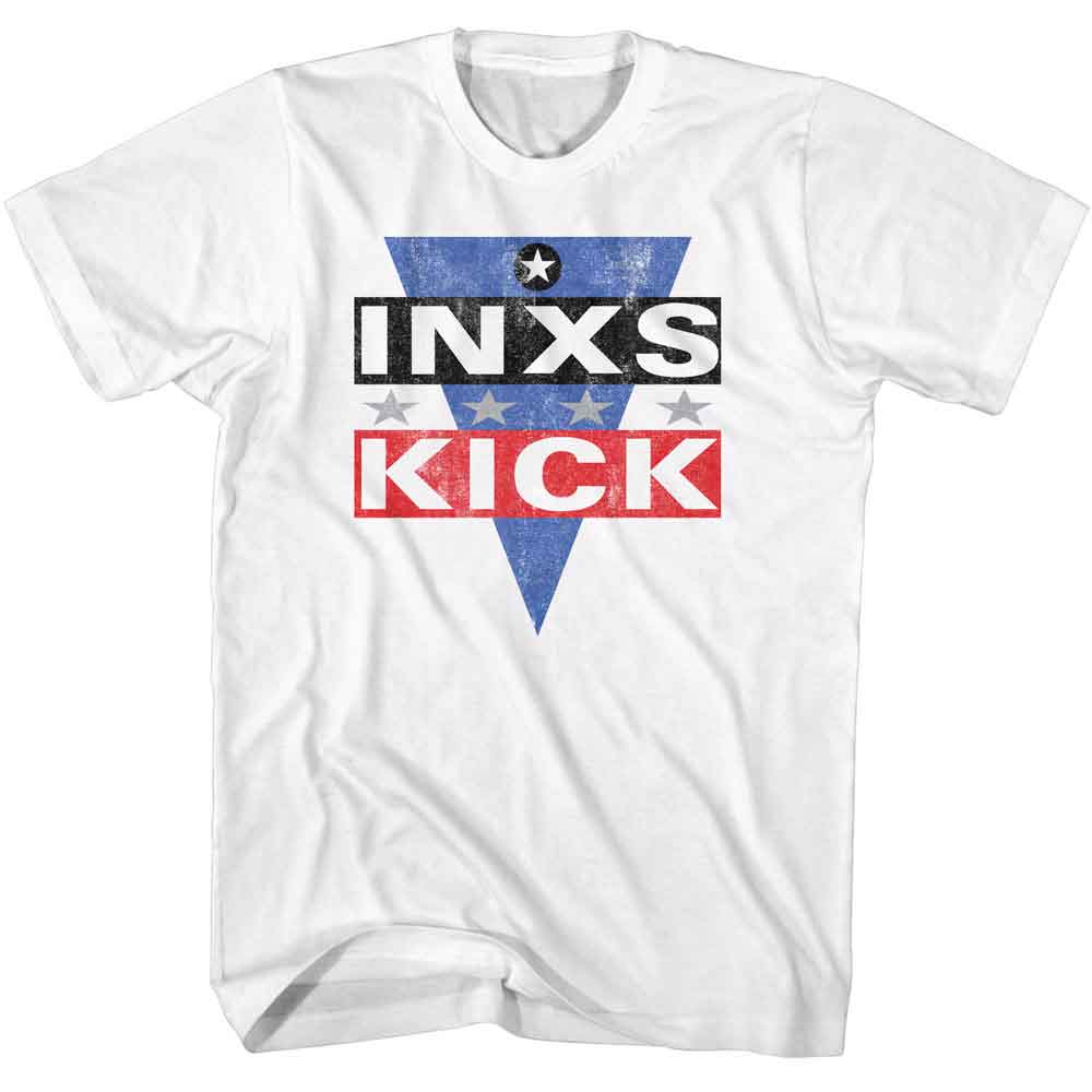 Inxs - Kick Logo - American Classics - Solid White Adult Short Sleeve T-Shirt - clothing by TeeHivey.com (Image 1)