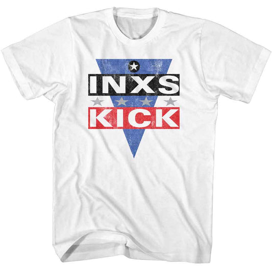 Inxs - Kick Logo - American Classics - Solid White Adult Short Sleeve T-Shirt - clothing by TeeHivey.com (Image 1)