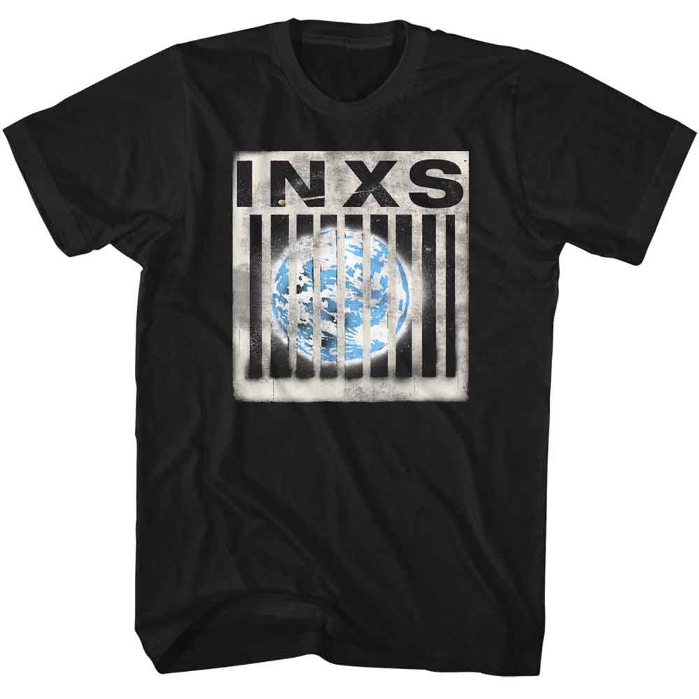 Inxs - Caged Earth - American Classics - Solid Black Adult Short Sleeve T-Shirt - clothing by TeeHivey.com (Image 1)