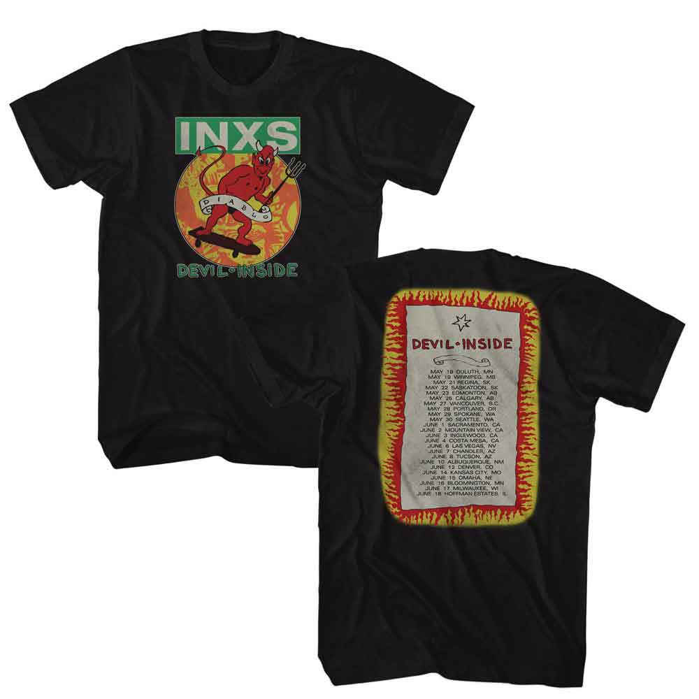 Inxs - Devil Inside - American Classics - Solid Black Adult Short Sleeve T-Shirt - clothing by TeeHivey.com (Image 1)