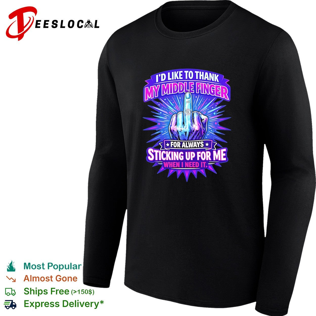 I’d like to thank my middle finger for always sticking up for me when I need it vintage shirt