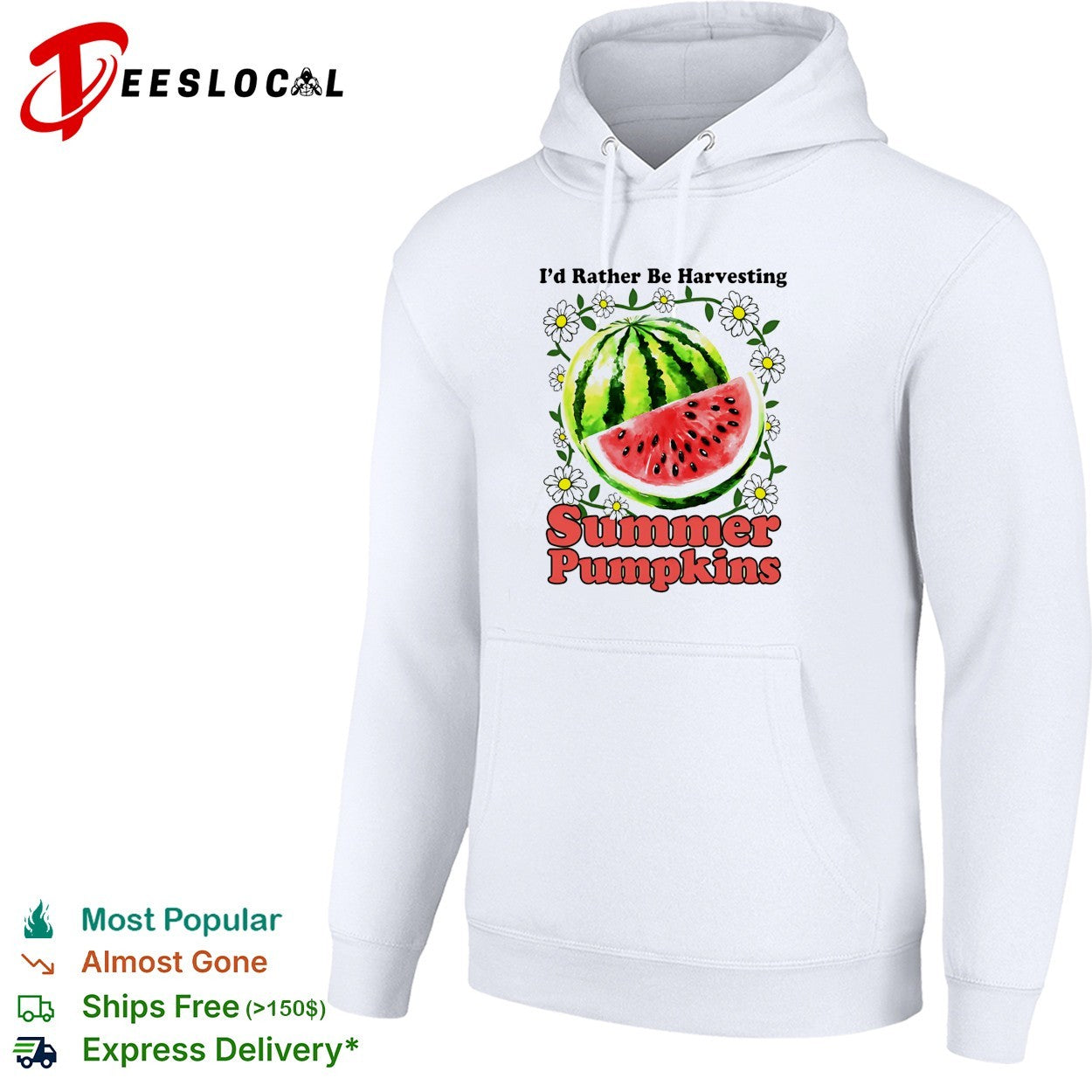 I’d rather be harvesting summer pumpkins watermelon shirt