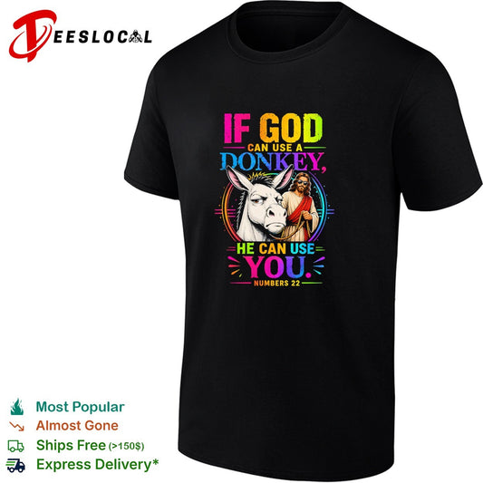 If God can use a donkey he can use you Numbers 22 Jesus with Sunglasses shirt