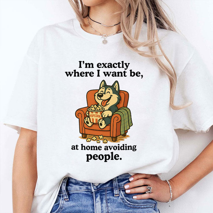I’m Exactly Where I Want Be At Home Avoiding People T Shirt