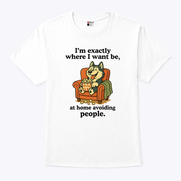 I’m Exactly Where I Want Be At Home Avoiding People T Shirt