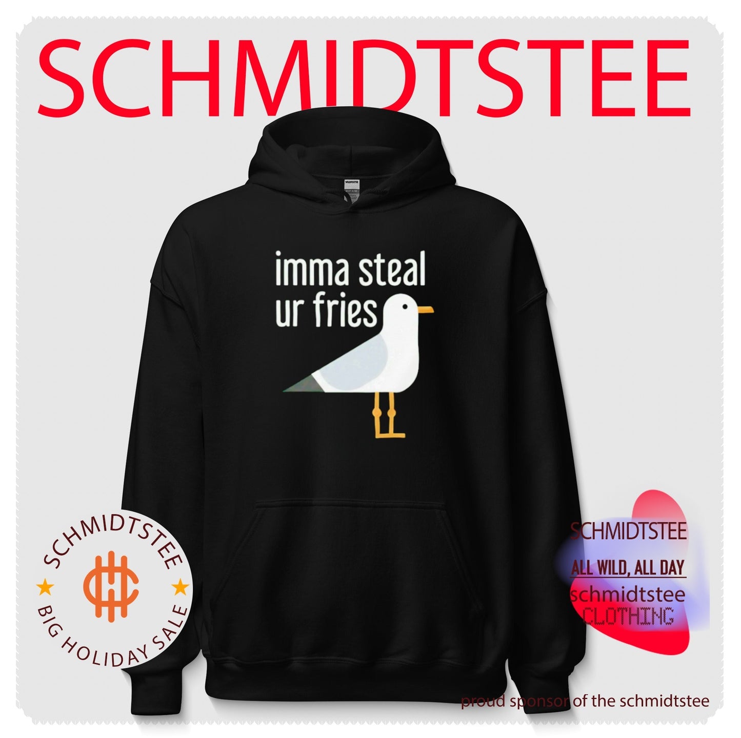 Imma Steal Ur Fries Seagull funny bird beach humor shirt