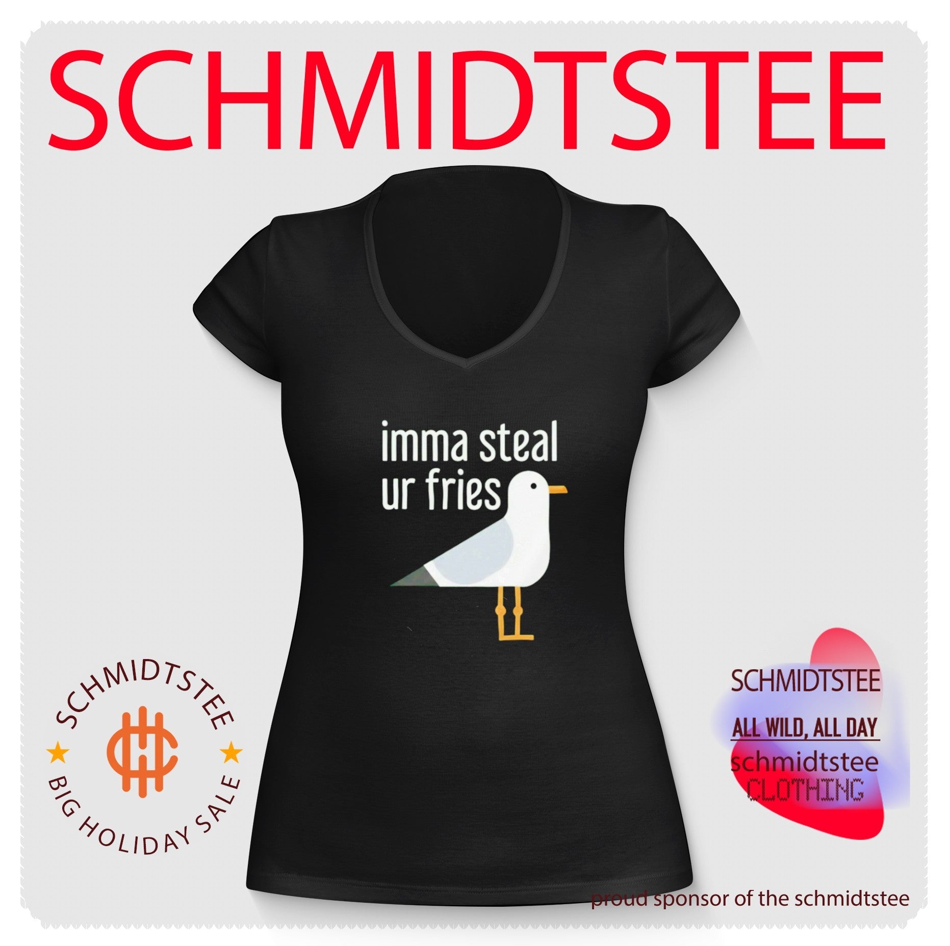 Imma Steal Ur Fries Seagull funny bird beach humor shirt