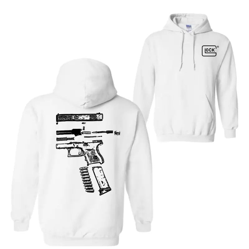 In Glock We Trust: Men's Wear Tee, Featuring Black and White Designs for Both Hoodies Sweatshirt T-Shirt, Trendy dy Shirt