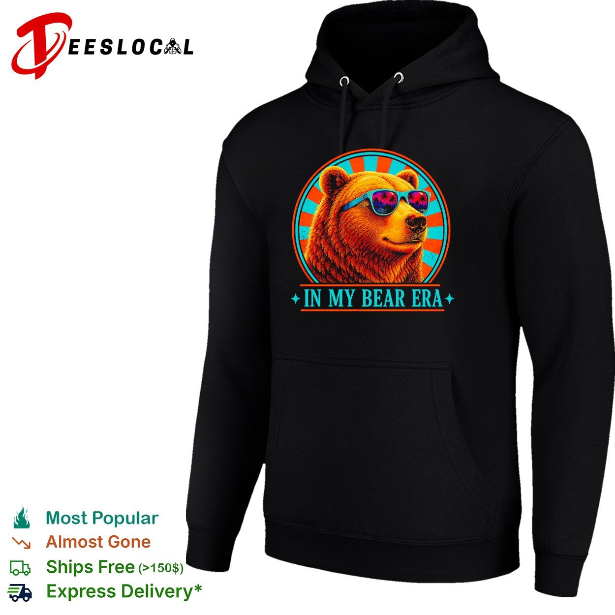 In My Bear Era Retro Sunset Grizzly Animal Outdoors Nature Wilderness Themed shirt