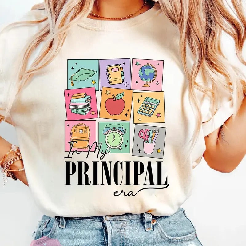 In My Principal Era 100 Days Of School Shirt, Celebrate 100th Day Tee, Principal Shirt, Gift For Principal 100 Days Of School, Principal Tee