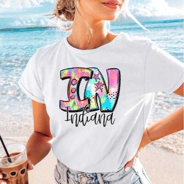 Indiana Neon Splash DTF Transfers - THIS IS NOT A SHIRT