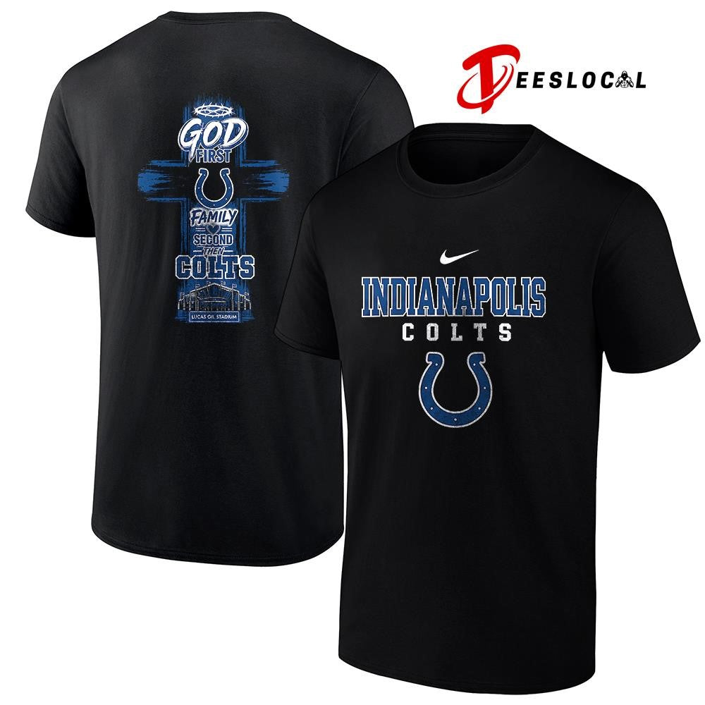 Indianapolis Colts God first family second cross shirt