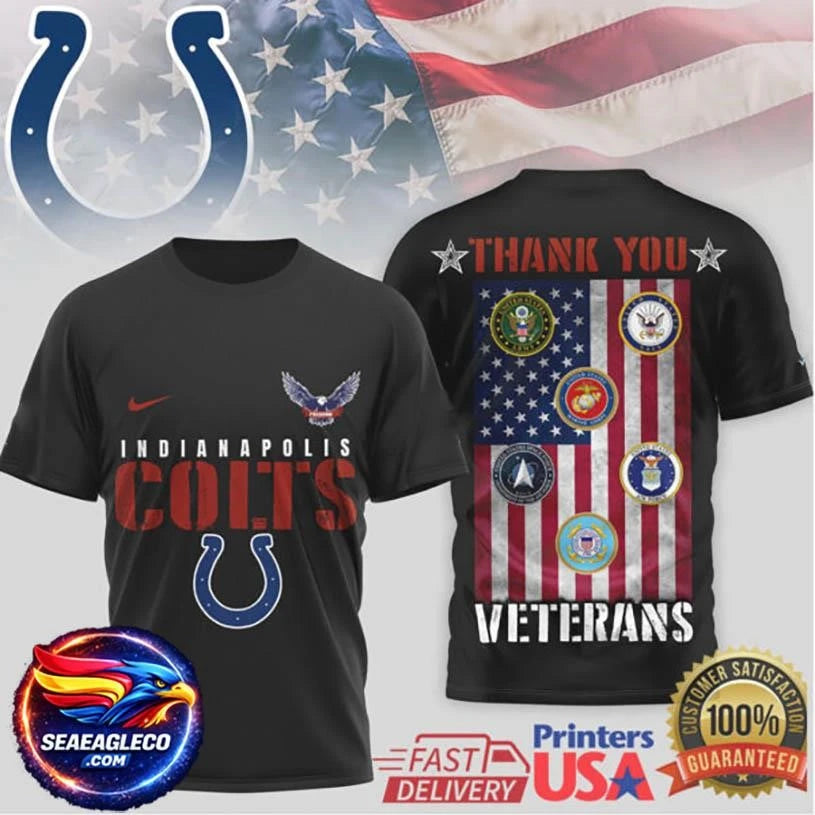 Indianapolis Colts Military Appreciation “Thank You Veterans” Two Sided Shirt