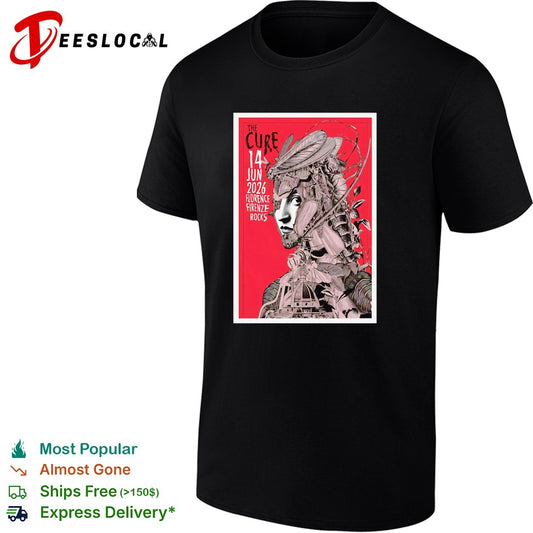 Intricate mechanical woman figure rock band Florence Firenze Rocks June 14 2026 concert framed poster art shirt