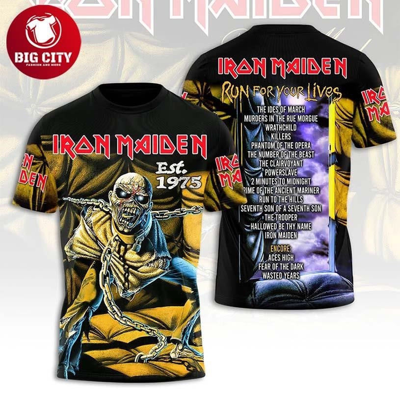 Iron Maiden Run For Your Lives World Tour Two Sided Shirt