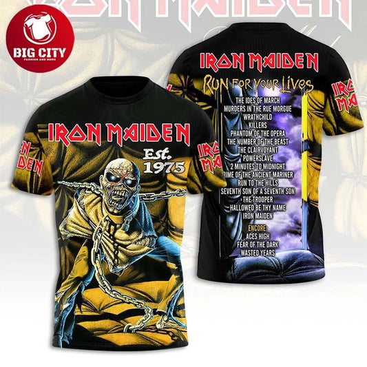 Iron Maiden Run For Your Lives World Tour Two Sided Shirt