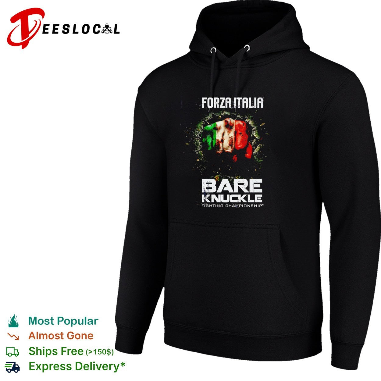 Italy fist flag bare knuckle fighting championship shirt