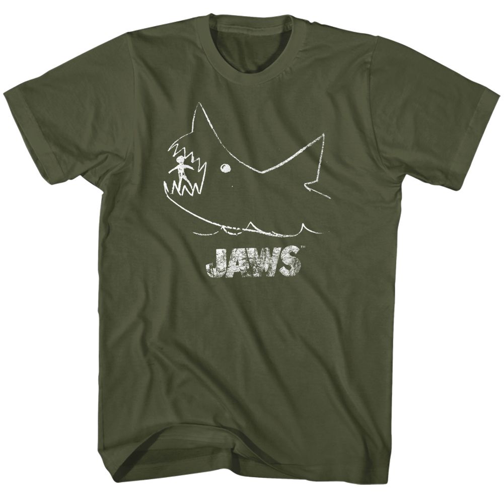 Jaws - Chalkboard - Short Sleeve - Adult - T-Shirt - clothing by TeeHivey.com