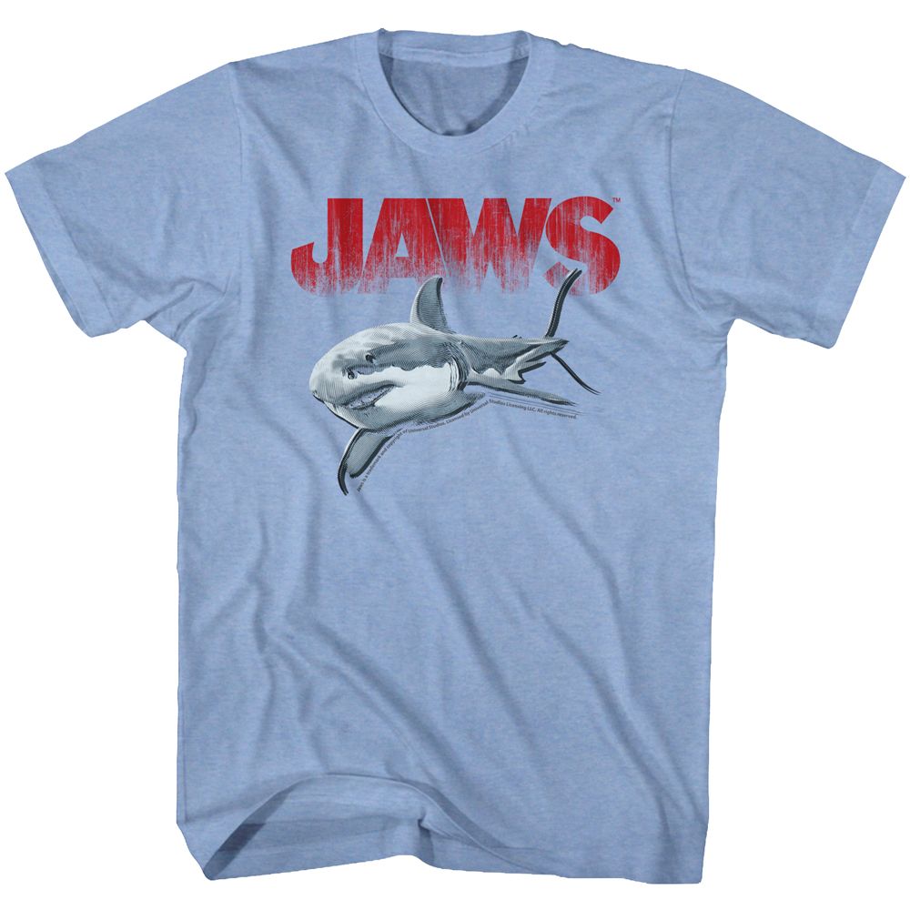 Jaws - Halftone - Short Sleeve - Heather - Adult - T-Shirt - clothing by TeeHivey.com