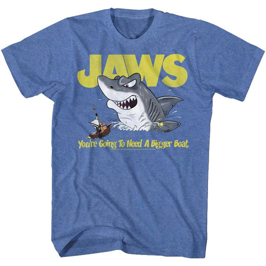 Jaws - Cartoon Jaws - Short Sleeve - Heather - Adult - T-Shirt - clothing by TeeHivey.com
