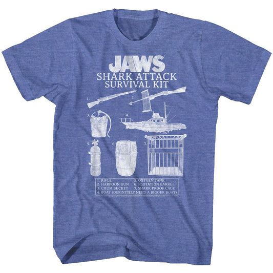 Jaws - Survival Kit 2 - Short Sleeve - Heather - Adult - T-Shirt - clothing by TeeHivey.com