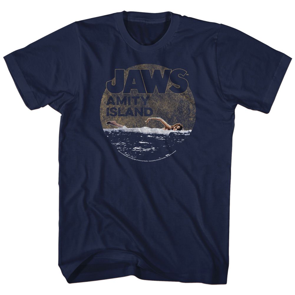 Jaws - Late Swim - Short Sleeve - Adult - T-Shirt - clothing by TeeHivey.com