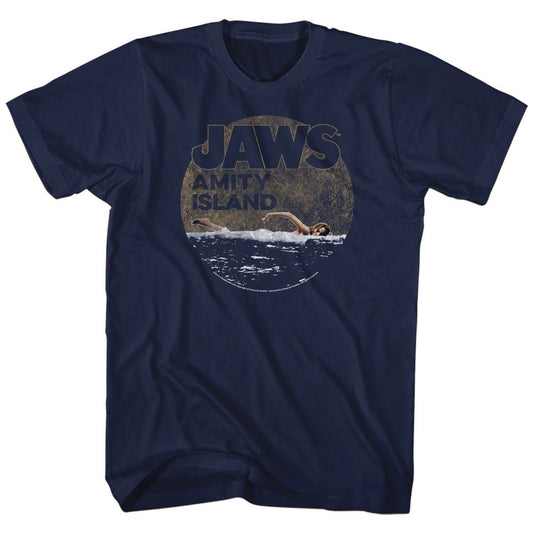 Jaws - Late Swim - Short Sleeve - Adult - T-Shirt - clothing by TeeHivey.com
