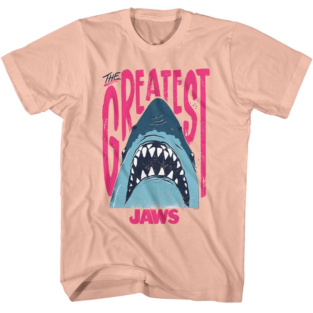 Jaws - The Greatest - American Classics - Solid Orange Adult Short Sleeve T-Shirt - clothing by TeeHivey.com (Image 1)