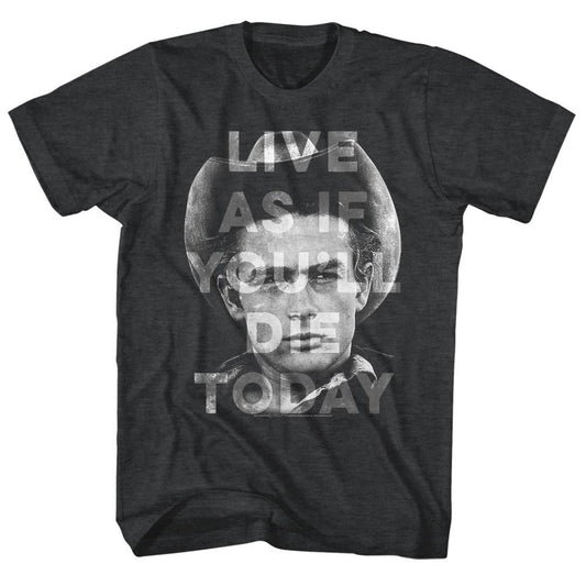 James Dean - Thanks Jim - American Classics - Heather Black Adult Short Sleeve T-Shirt - clothing by TeeHivey.com (Image 1)