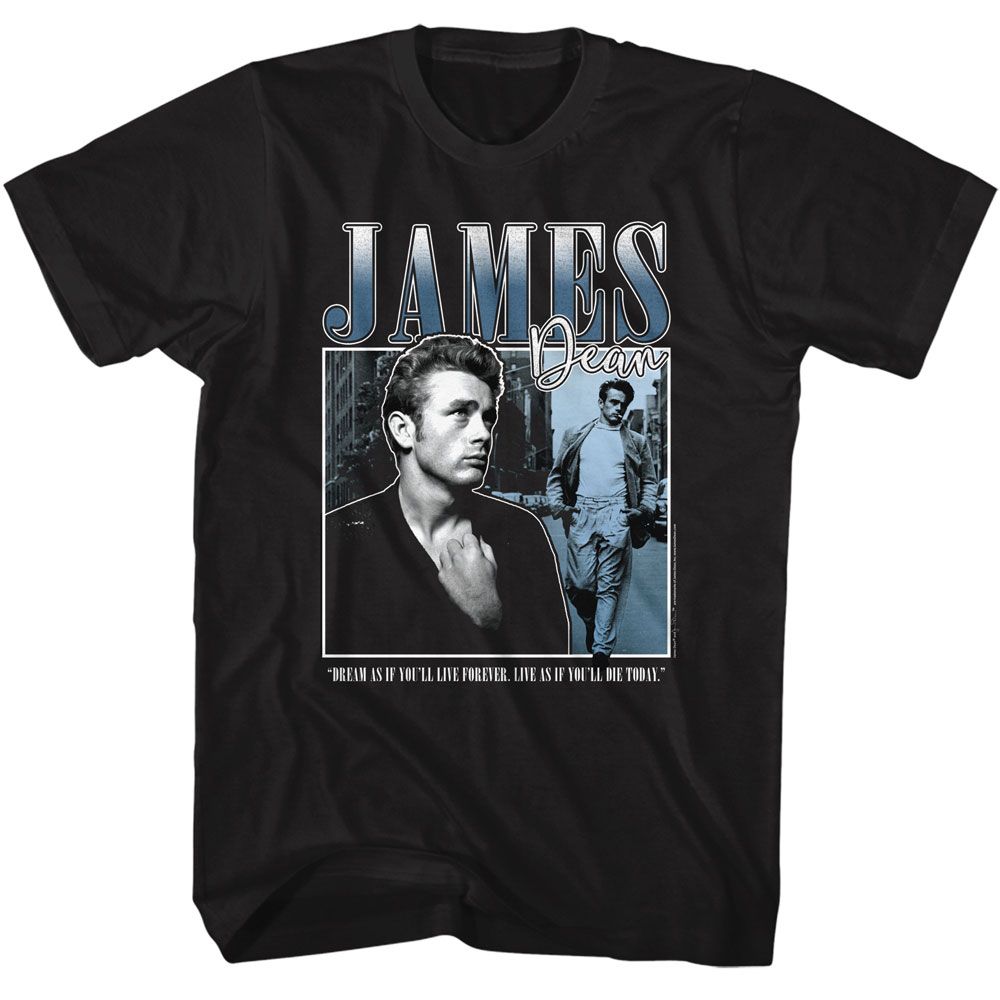 James Dean - Square - American Classics - Solid Black Adult Short Sleeve T-Shirt - clothing by TeeHivey.com (Image 1)