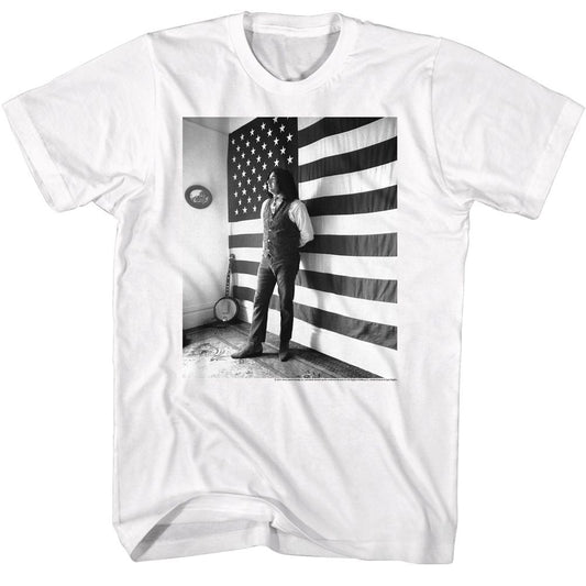 Jerry Garcia - Flag Black & White - Short Sleeve - Adult - T-Shirt - clothing by TeeHivey.com