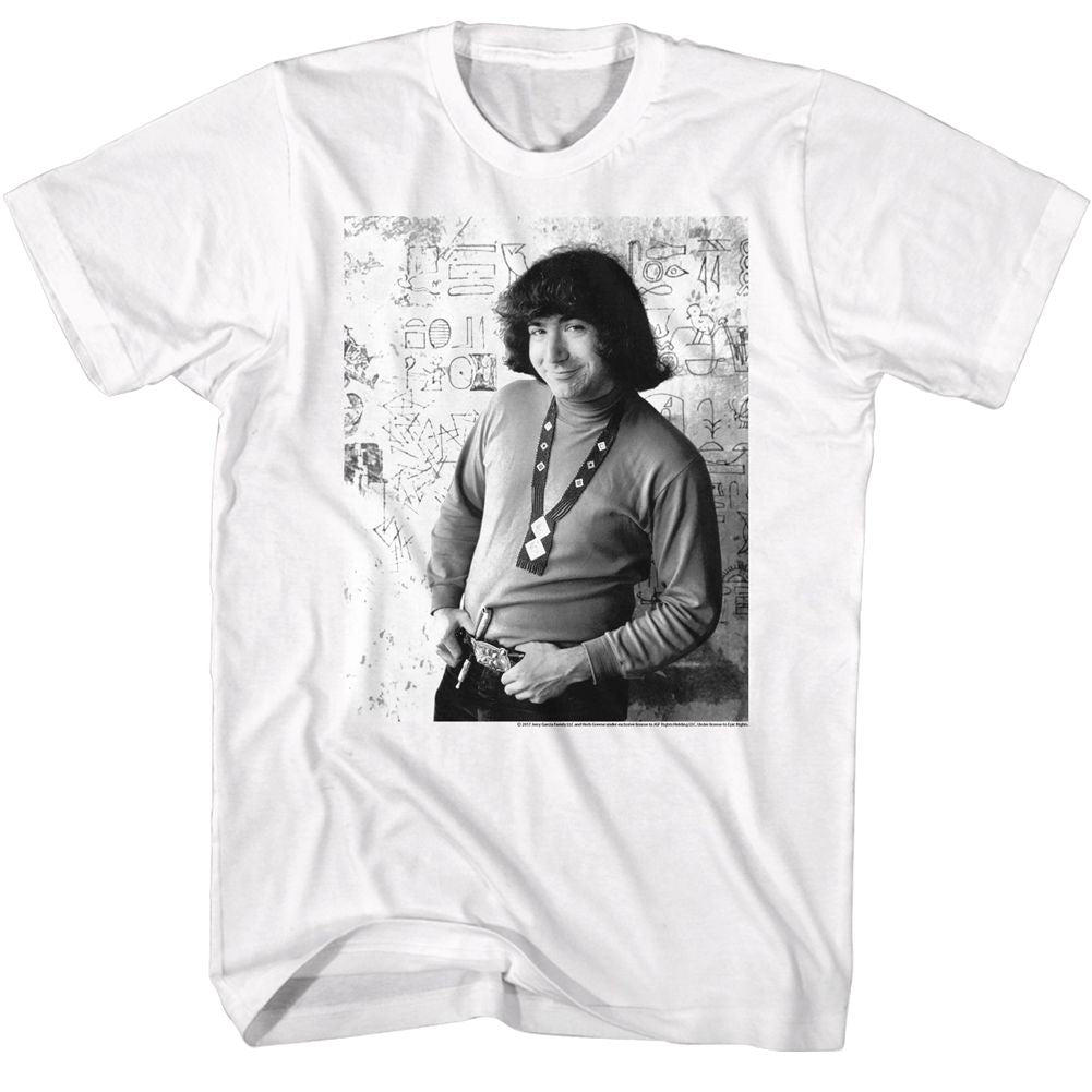 Jerry Garcia - Black & White Wall Drawings - Short Sleeve - Adult - T-Shirt - clothing by TeeHivey.com