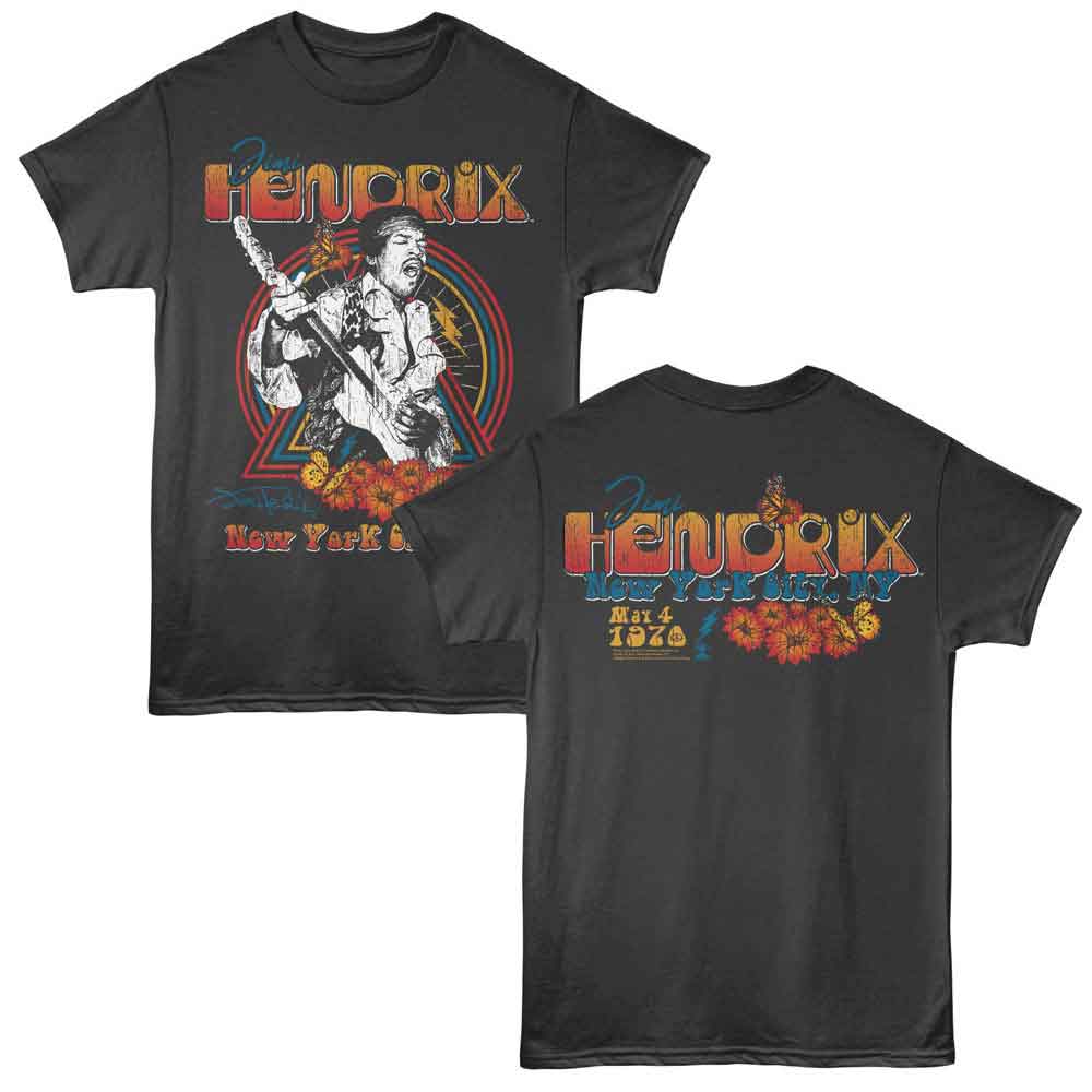 Jimi Hendrix - New York 1970 - American Classics - Gray Solid Adult Short Sleeve T-Shirt - clothing by TeeHivey.com (Image 1)