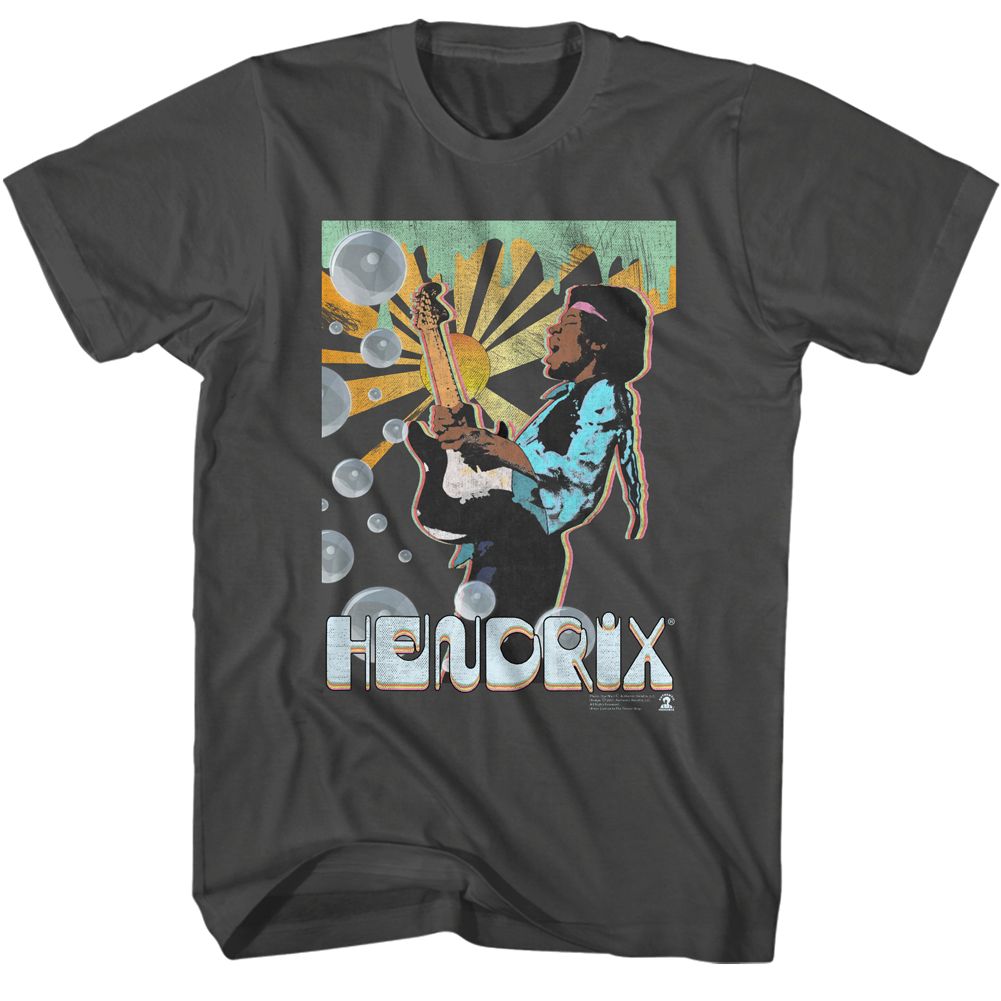 Jimi Hendrix - Bubbles - Short Sleeve - Adult - T-Shirt - clothing by TeeHivey.com