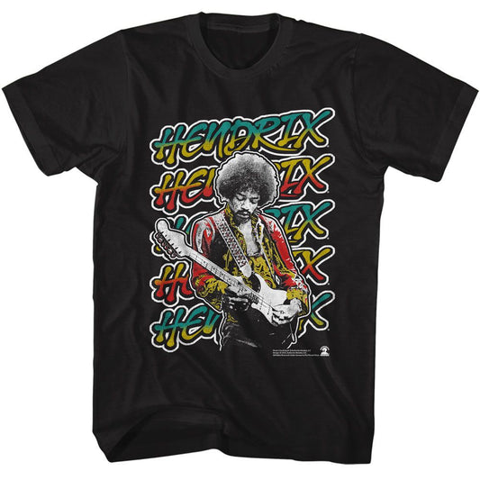 Jimi Hendrix - Bold As Jimi - American Classics - Solid Black Adult Short Sleeve T-Shirt - clothing by TeeHivey.com (Image 1)