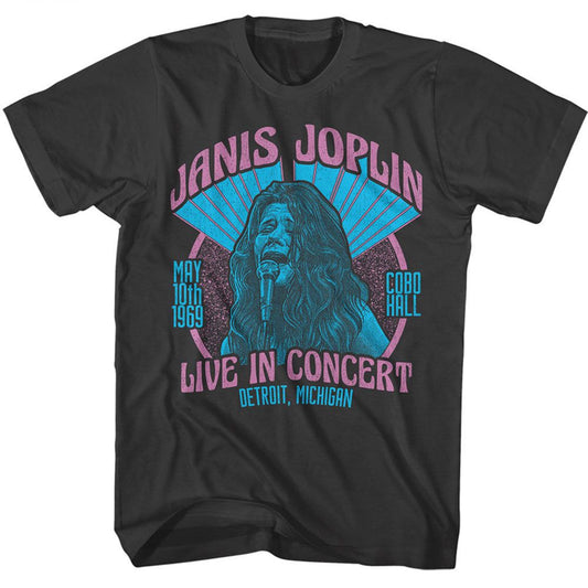 Janis Joplin - Live Cobo Hall Distressed - Short Sleeve - Adult - T-Shirt - clothing by TeeHivey.com