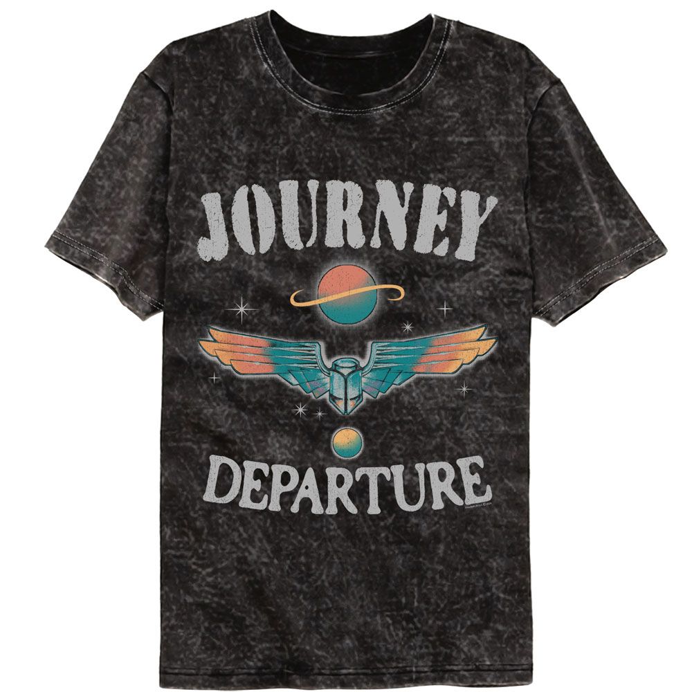 Journey - Departure - American Classics - Solid Black Adult Short Sleeve Mineral Wash T-Shirt