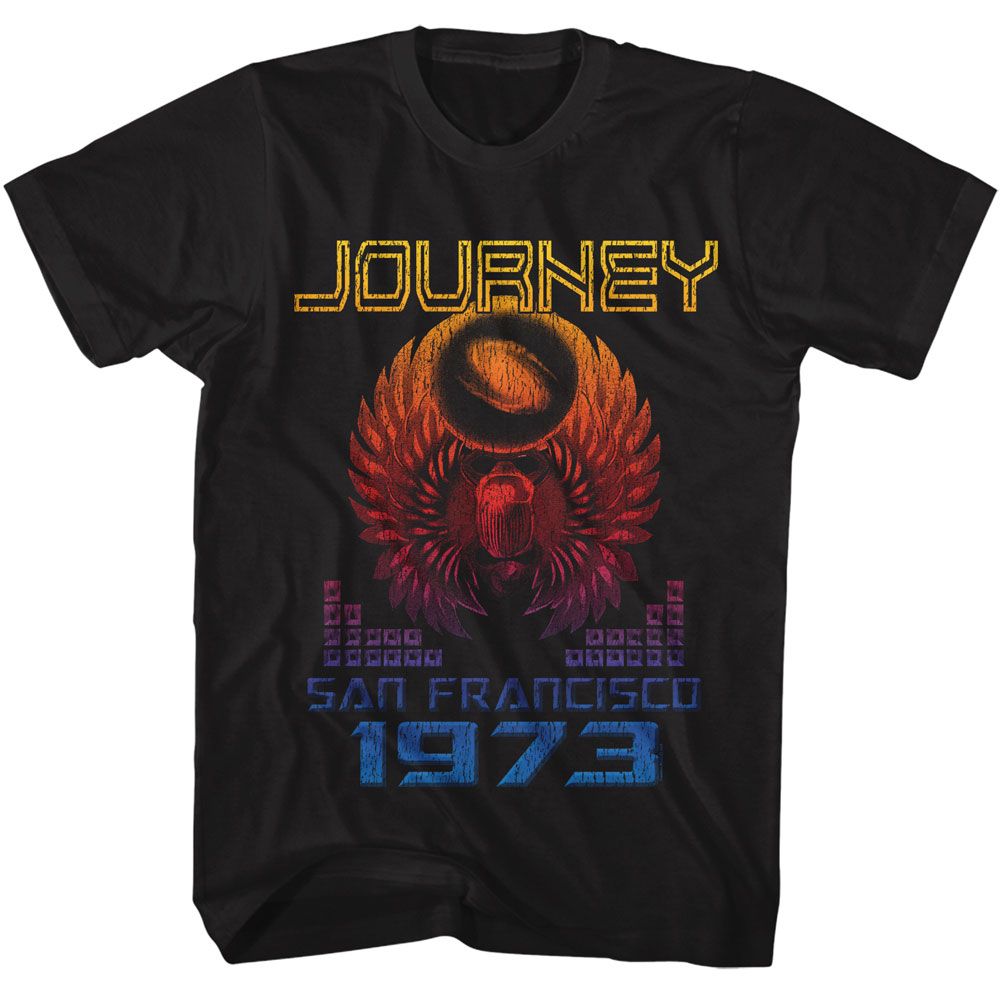 Journey - San Fran 73 - American Classics - Solid Black Adult Short Sleeve T-Shirt - clothing by TeeHivey.com (Image 1)