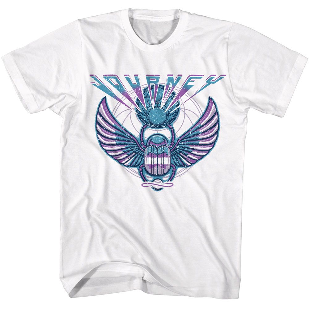 Journey - 3 Color Scarab - American Classics - Solid White Adult Short Sleeve T-Shirt